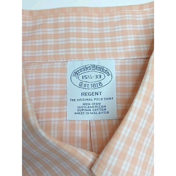 Brooks Brothers Mens Shirt Sz 15.5-33 Regent No Iron Button Down Checked $109 - Picture 10 of 14